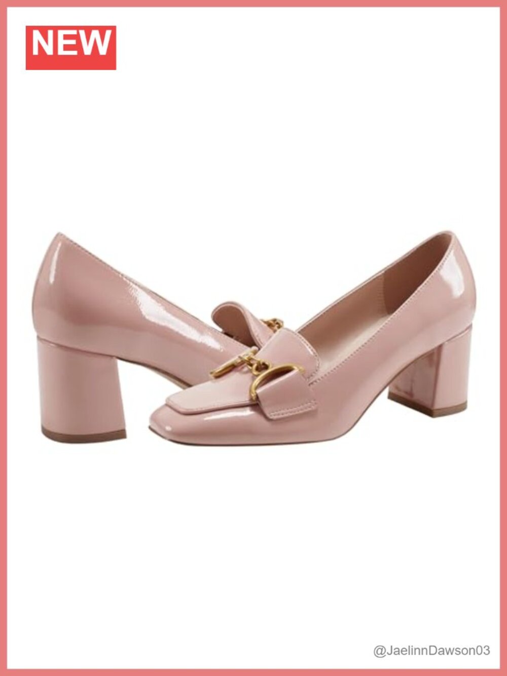 Bandolino Lucien Women's Square Toe Block Heel Loafers Faux Patent Slip-On